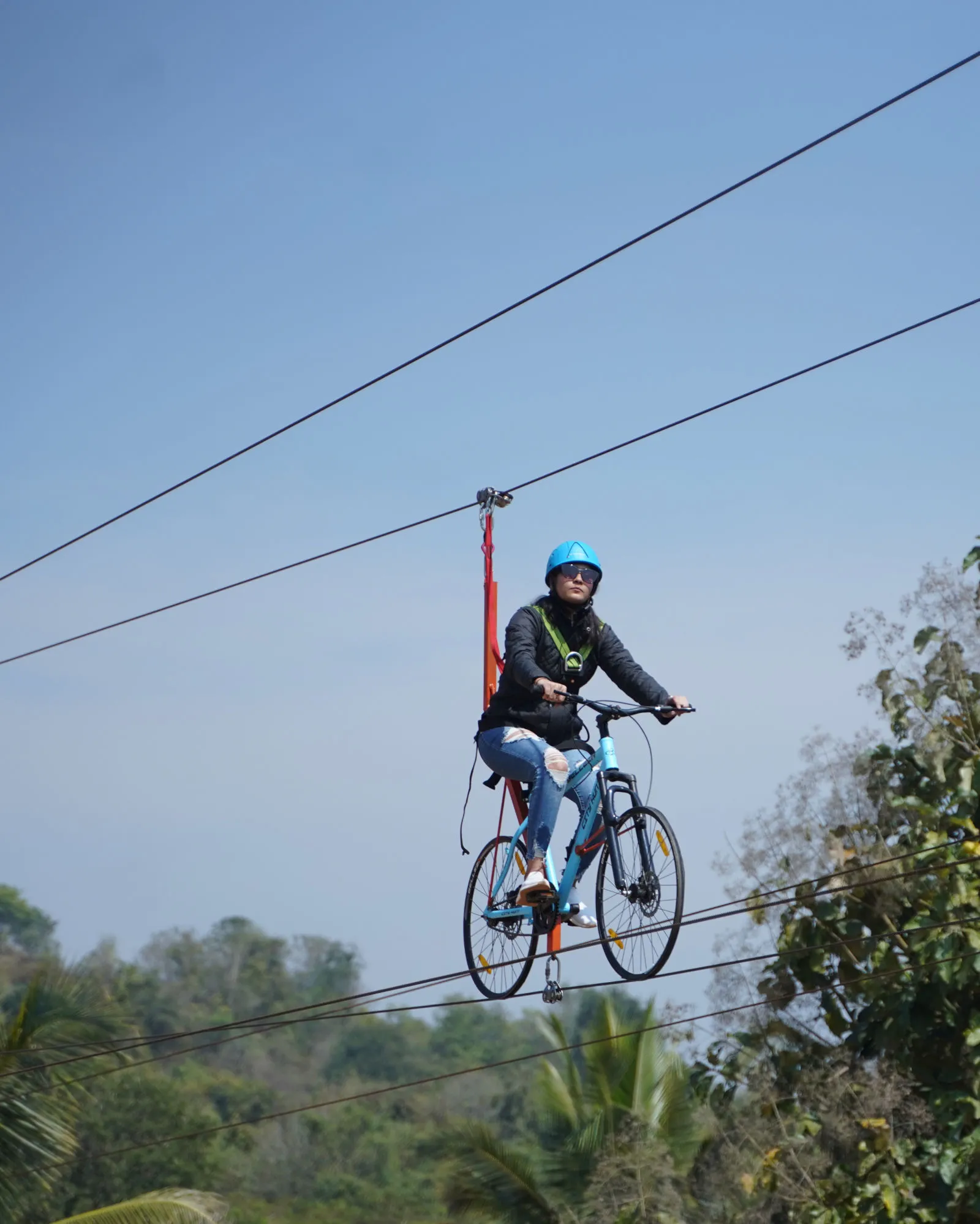 High Altitude Aerial Zip Line Cycling Adventure